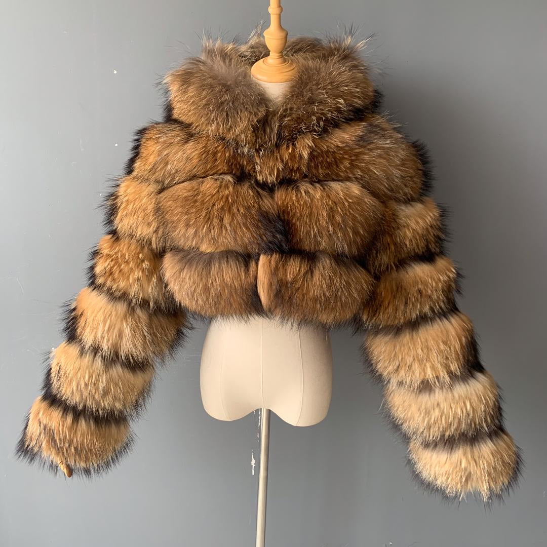 Raquel Hooded Raccoon Bomber