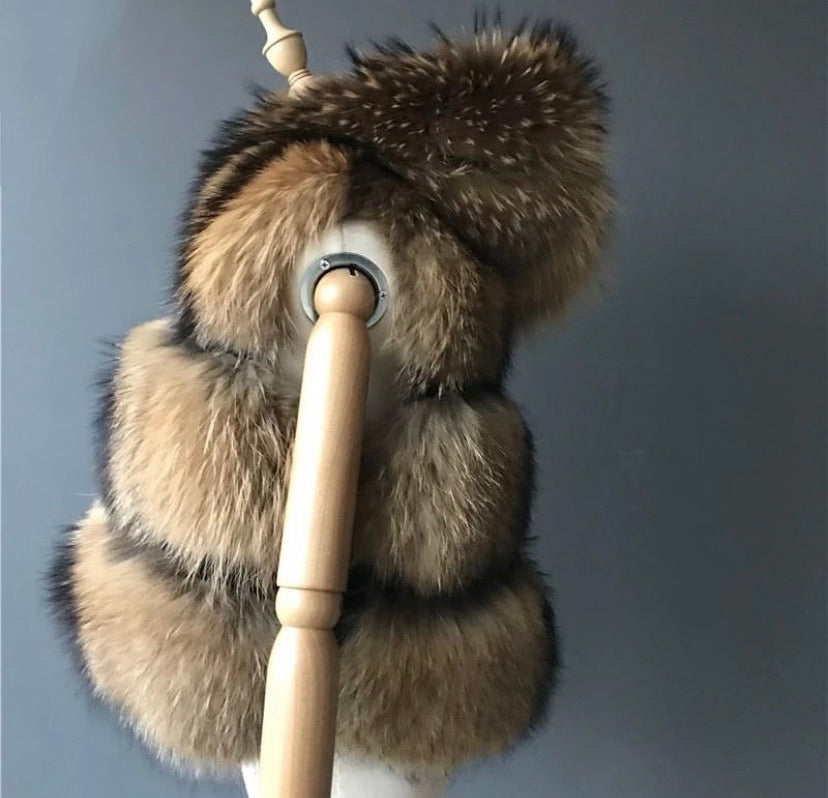 Hooded Raccoon Vest